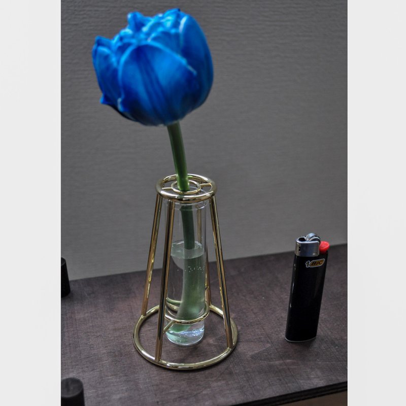 Mini tabletop vase Can also be used as a round diffuser - เซรามิก - ทองแดงทองเหลือง สีทอง