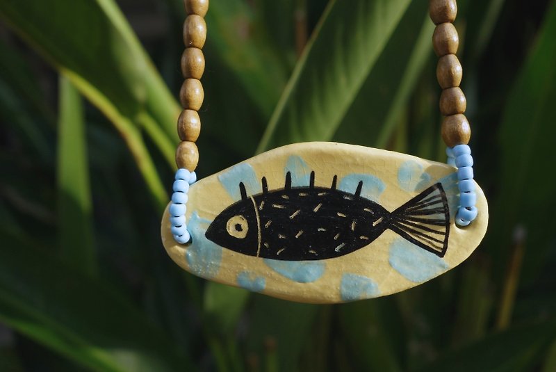 手作りセラミック魚のネックレス - ネックレス - 陶器 多色