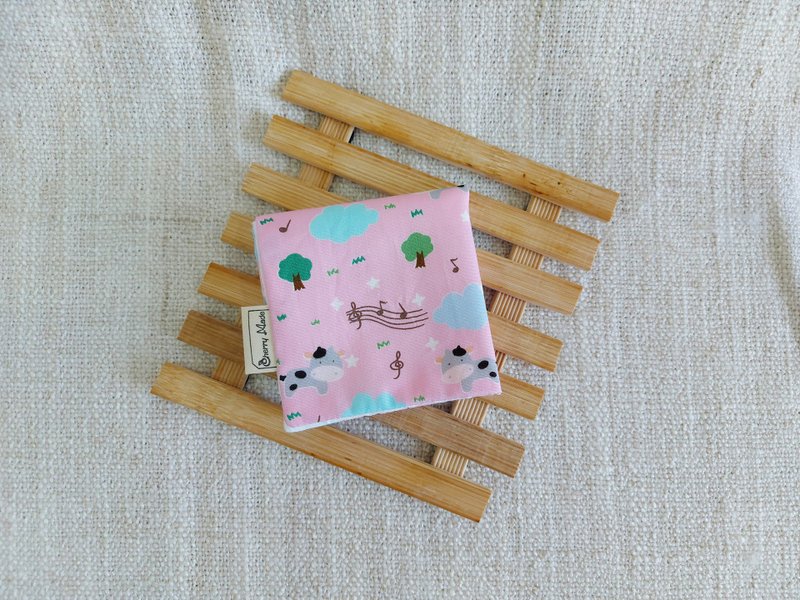 純棉紗布手帕/口水巾/幼兒園手帕-金牛年寶寶-粉 - 其他 - 棉．麻 粉紅色