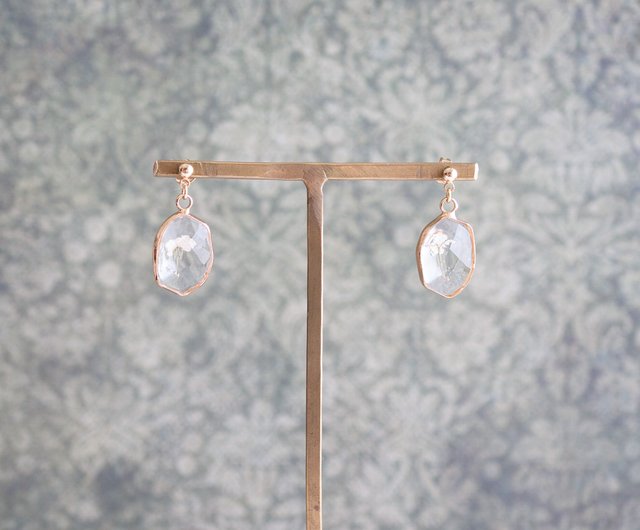 オーストラリア産 クリスタル イヤリング ピアス 多角形/クリスタルピアス - ショップ schaf ピアス・イヤリング