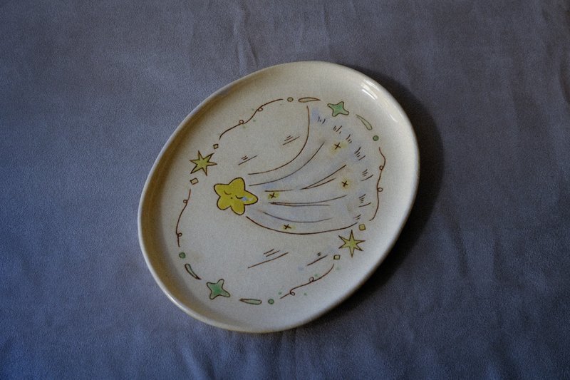 Suànn-Sian . 哭泣流星點心盤 | 橢圓盤 點心盤 大皿 - 盤子/餐盤/盤架 - 陶 