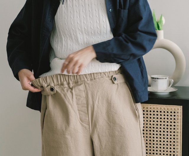  Pants for Women High Waist Button Tapered Pants (Color