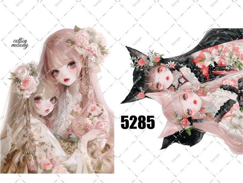 original sticker no.5285 人物ステッカー オリジナルステッカー オリジナル人物ステッカー 装飾ステッカー cotton melody - 貼紙 - 紙 