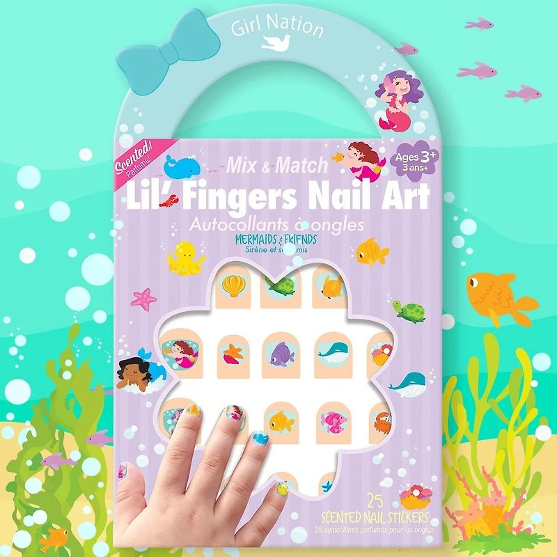 Girl Nation Lil Fingers Nail Art Mermaids and Friends - Nail Polish & Acrylic Nails - Paper Multicolor