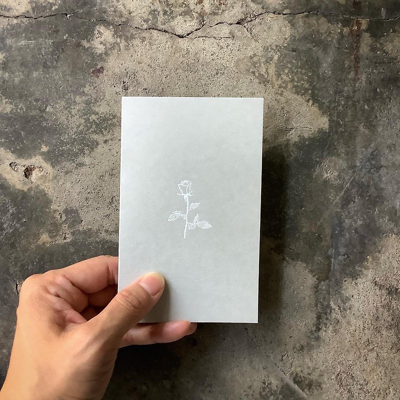 Card/Rose Rose/Gray Card Hot White - การ์ด/โปสการ์ด - กระดาษ สีเทา