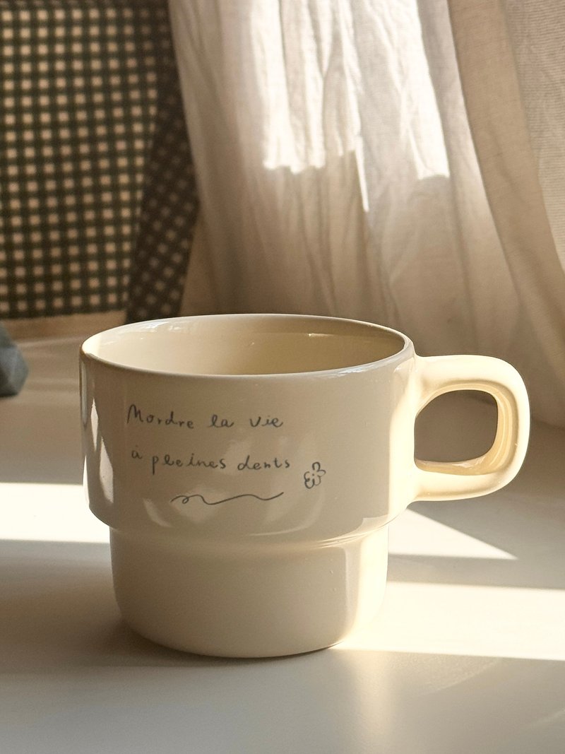 French Handwritten Style Creamer - Teapots & Teacups - Pottery 