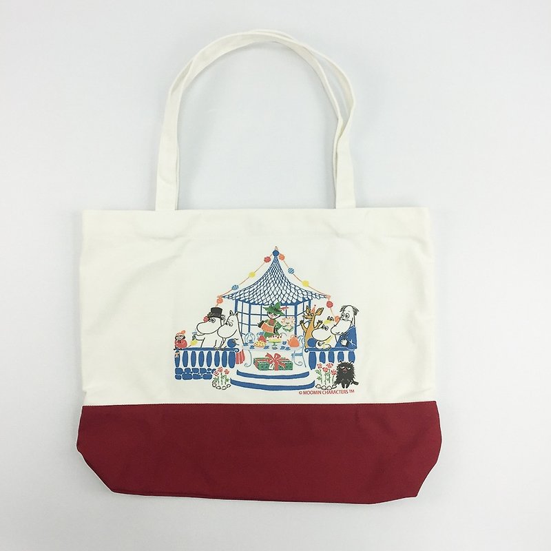 Moomin嚕嚕米授權-拼色購物包(紅),CB17AE02 - 側背包/斜孭袋 - 棉．麻 藍色