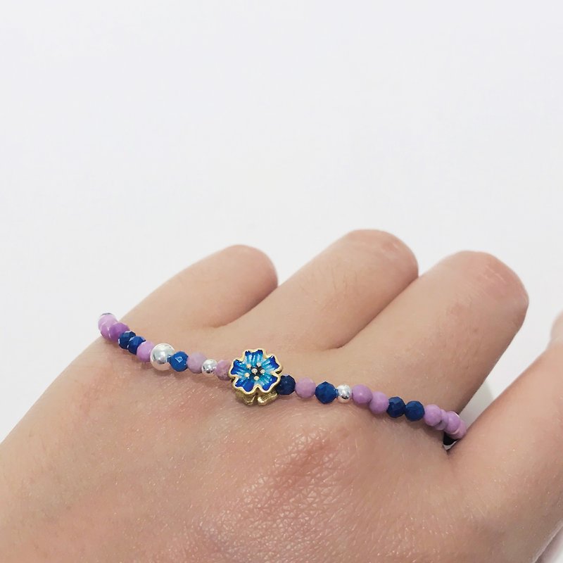 Eternity Now-Lapis Lazuli and Mica Stone Bracelet - Bracelets - Semi-Precious Stones Blue