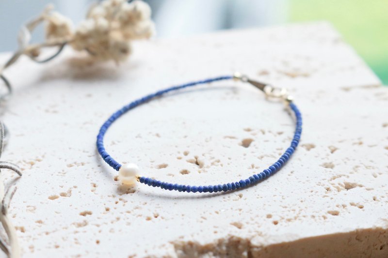 Fast shipping lapis lazuli natural stone bracelet-care- - Bracelets - Gemstone Blue