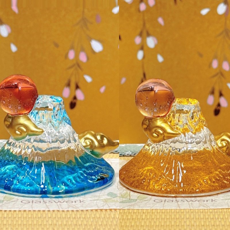 【瑞嶽映日】日本富士山玻璃靈峰瑞光吉祥擺件 - 擺飾/家飾品 - 瓷 多色