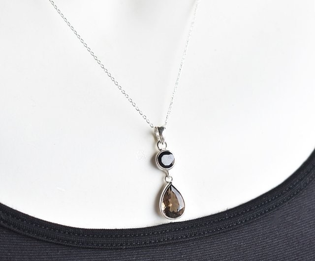t様 アイリススモーキー ブラックスピネル silver925ネックレス