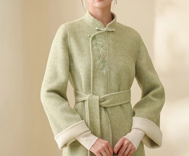 ウール風ボタン付きコート セザンヌ ウール混紡 フロントボタン ウール風ボタン付きコート セザンヌ ウール混紡 フロントボタン