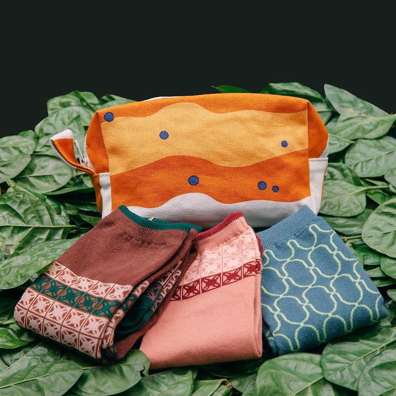 Socks bag - ถุงเท้า - ผ้าฝ้าย/ผ้าลินิน สีเขียว