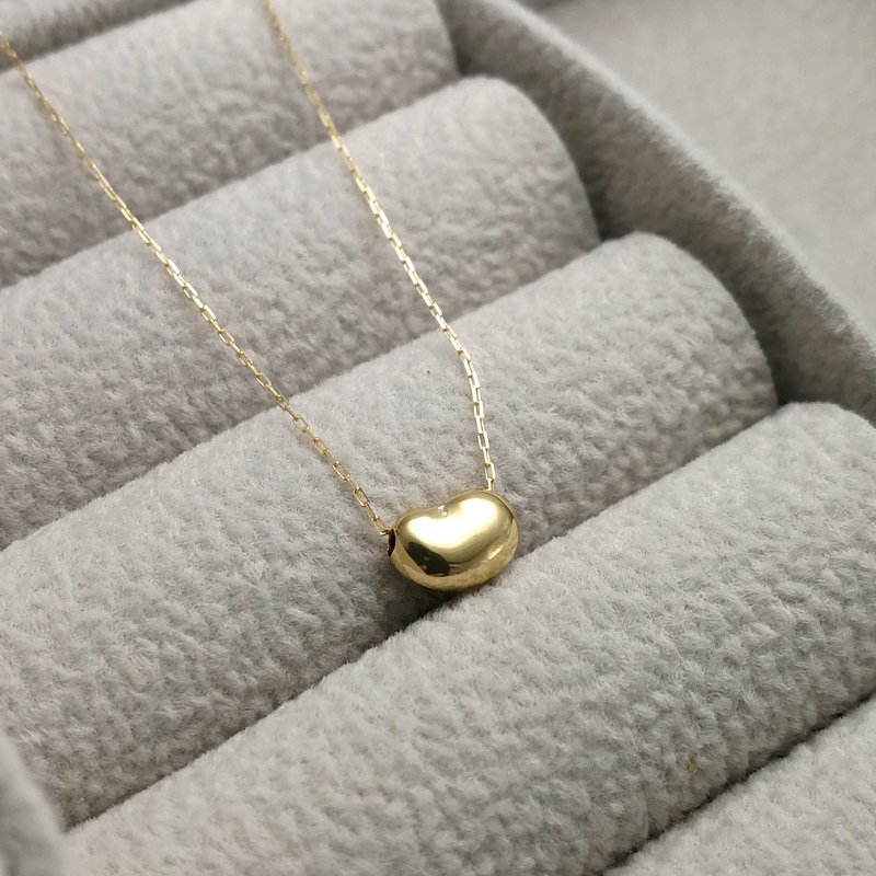 Bean-18K Gold Bean Shape Pendant Necklace -Made In Japan - ต่างหู - ทอง 24 เค สีทอง