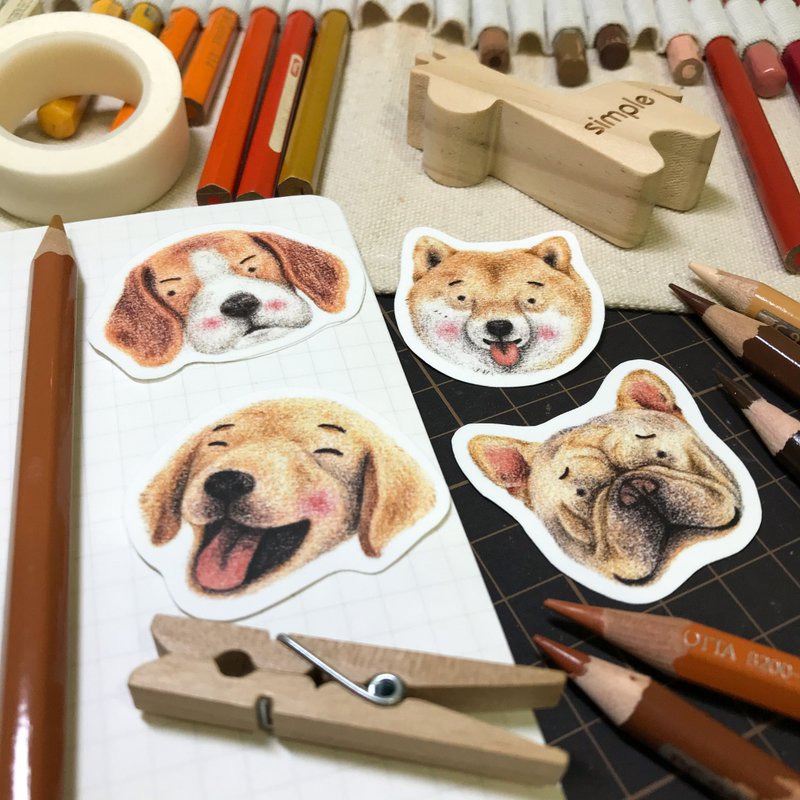 Color pencil hand-painted matte stickers / all the different emotions - Stickers - Paper 