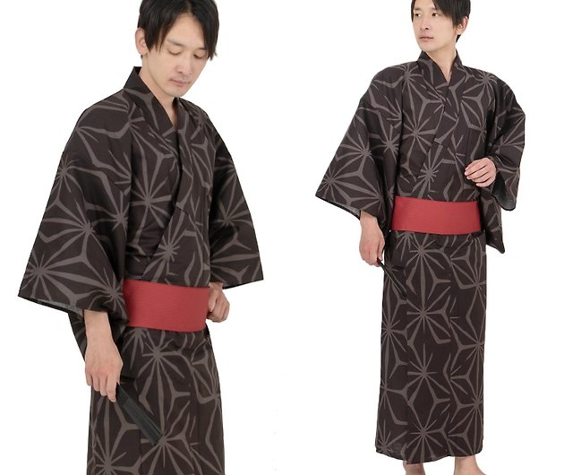 日本和服男士綿浴衣腰封2 件套組M L LL 3L z33-02 - 設計館fuukakimono