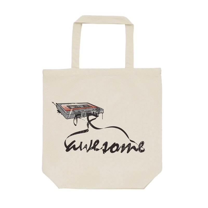 tote bag / awesome - 手提包/手提袋 - 棉．麻 卡其色