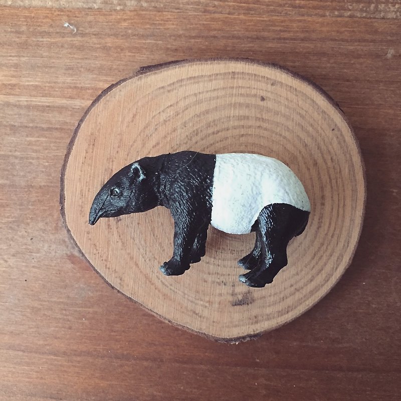 Zoo | Malay Tapir Animal Pins / Bag Accessories - เข็มกลัด - พลาสติก สีดำ