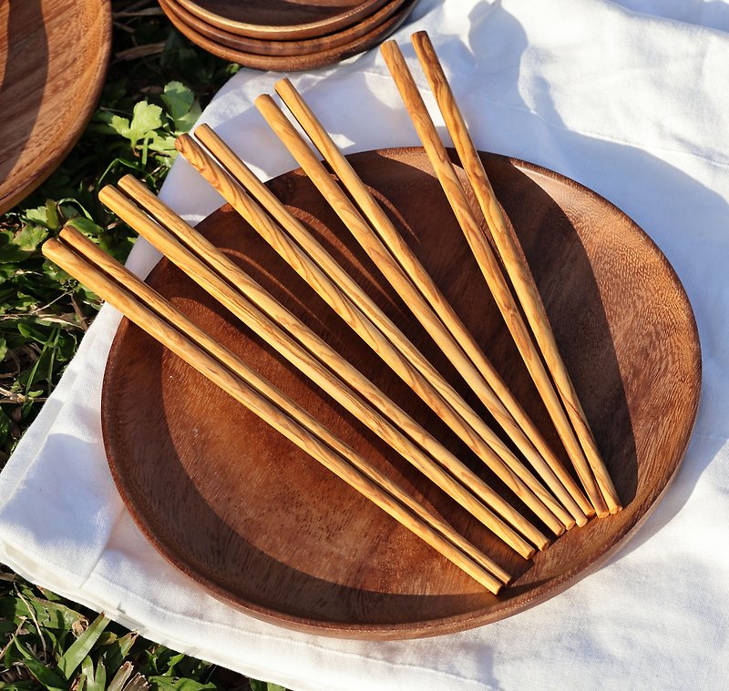 All-wood chopsticks/Spanish olive wood/safety material - Chopsticks - Wood Gold