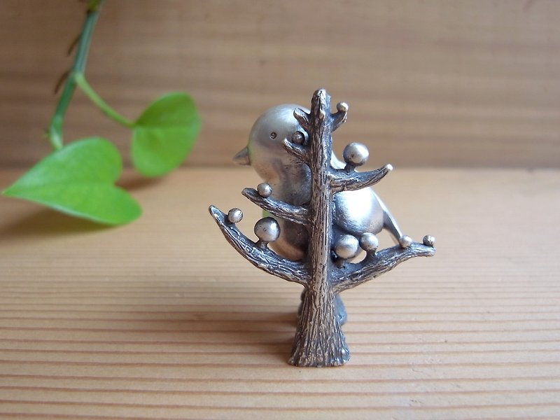 Protect Forests--Silver Bird--Silver Tree--Pendant Necklace with Wax Rope - สร้อยคอ - เงิน สีเทา