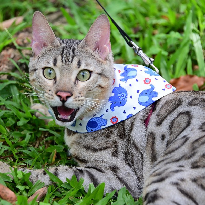 福氣泰象象/雙面領巾/寵物領巾.口水巾/三段扣/雙面花色 - 寵物衫 - 棉．麻 多色