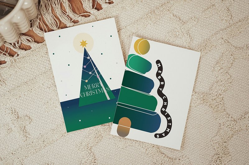 Christmas Tree Postcard – Thick Pound Star Magic Paper - Cards & Postcards - Paper 