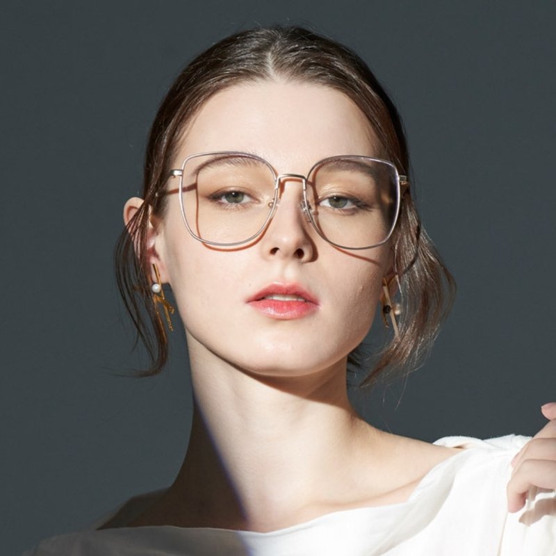 Grace 藍光眼鏡 銀 - 眼鏡/鏡框 - 銅/黃銅 