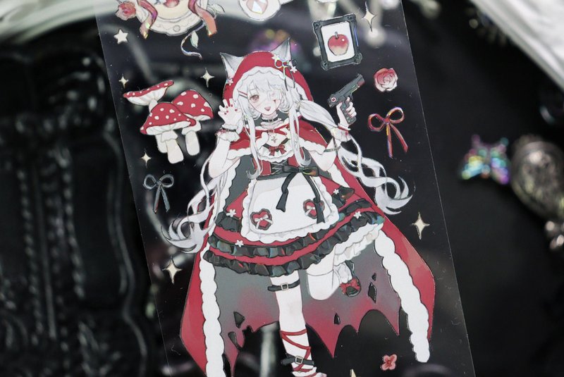 童謠 Gothic Lolita PET 紙膠帶 貝殼光 10米卷 - 紙膠帶/和紙/PET - 其他材質 多色