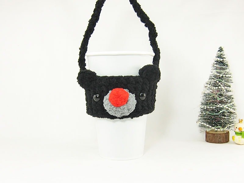 Bear christmas cup set of drink bag - กระเป๋าถือ - เส้นใยสังเคราะห์ 