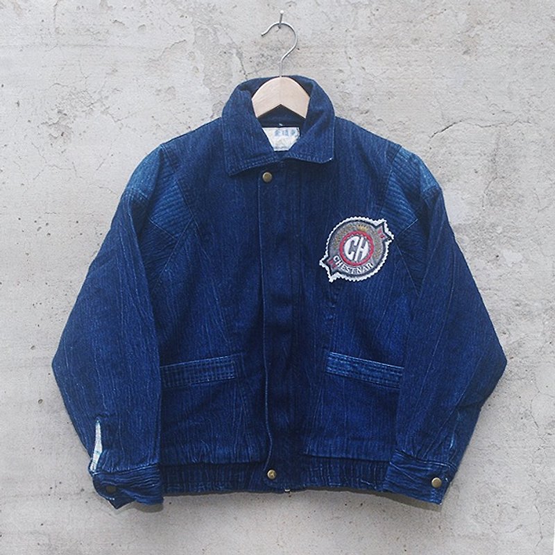 Shop vintage cotton denim jacket - เสื้อแจ็คเก็ต - วัสดุอื่นๆ สีน้ำเงิน