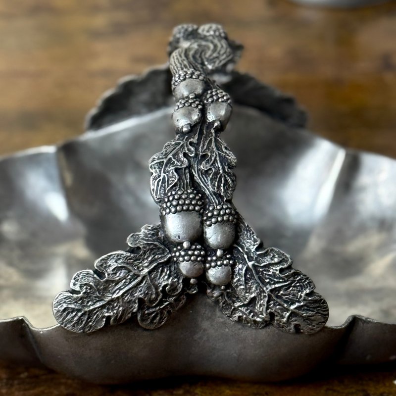 50620-絕美法國古董錫籃27x18cm - 居家收納/收納盒/儲物盒 - 其他金屬 
