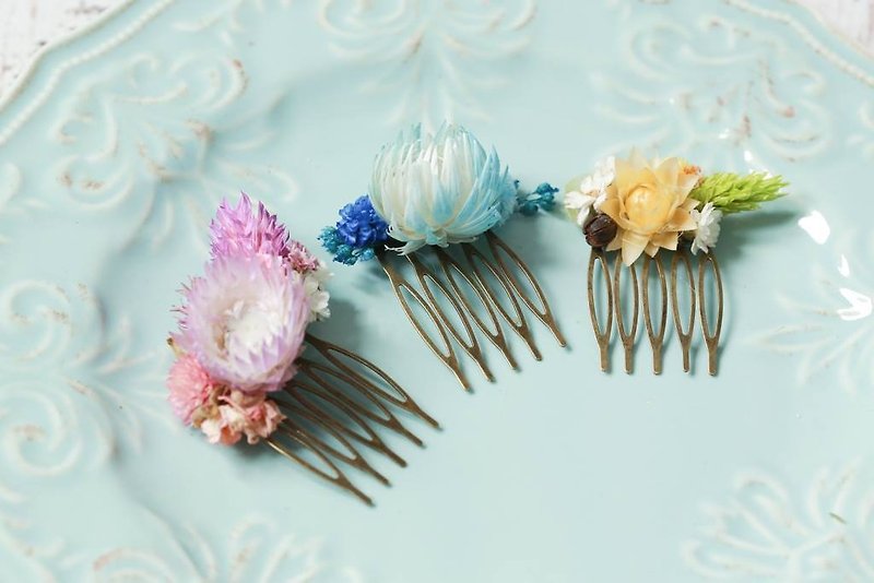 「三手作りの花の猫「乾燥した花のヘアプラグ/花のヘアアクセサリーをカスタマイズすることができます - ヘアアクセサリー - 寄せ植え・花 レッド