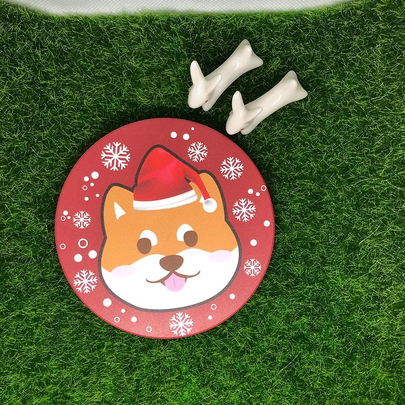 Chai Chai Christmas ceramic absorbent coaster - Coasters - Pottery 