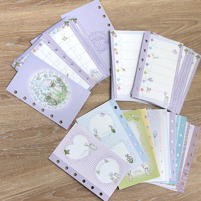 [Mini 6 Hole Refill Set] System Notebook Monthly Weekly Weekly Memo Can also be used as a fountain pen - Notebooks & Journals - Paper Purple