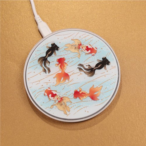 FingerART 指の藝 金魚 - 浮雕畫 15W無線快速充電器【新年賀禮】