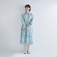 まるで夢を見ているようなテキスタイル、Dreamコットンカディワンピース　blue