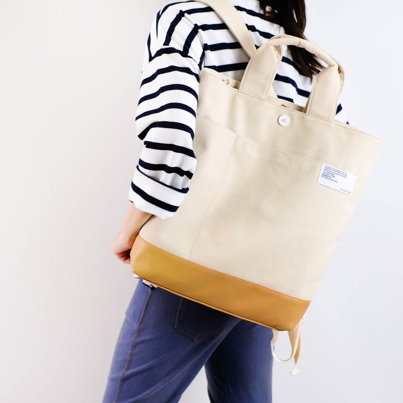 SAN-JON TOTEBAG #White - 後背包/背包/書包 - 其他材質 白色