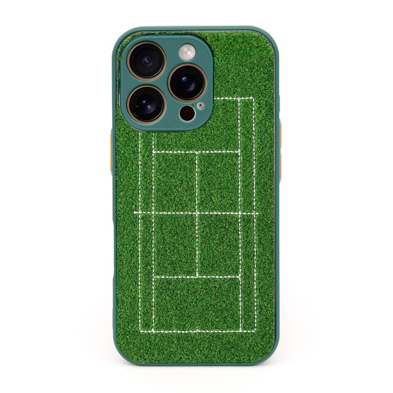 Turf iPhone Case – Tennis Court Embroidery | SHIBAFUL ME SPORTS - 手機殼/手機套 - 其他材質 綠色