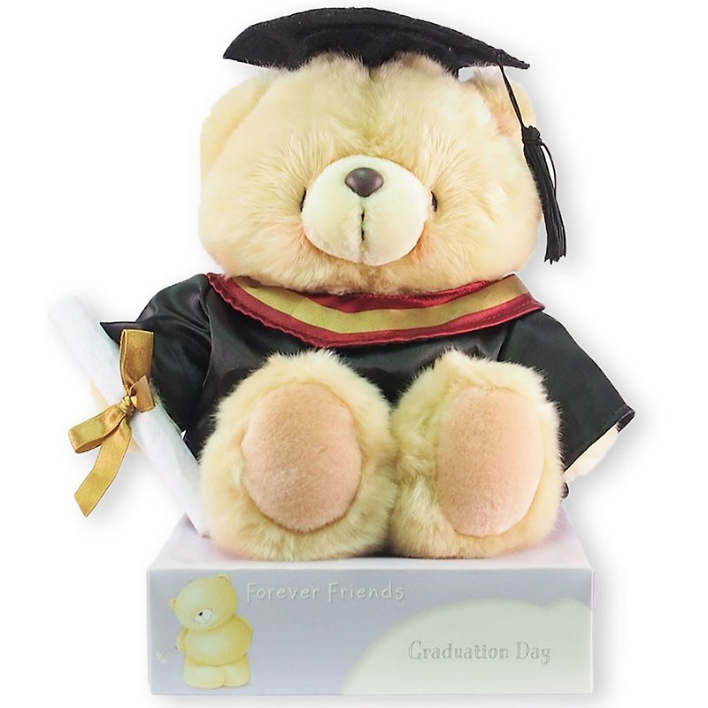 8吋/ Graduation Suit Fluffy Bear [Hallmark-ForeverFriends Plush-Graduation Series] - ตุ๊กตา - วัสดุอื่นๆ สีดำ