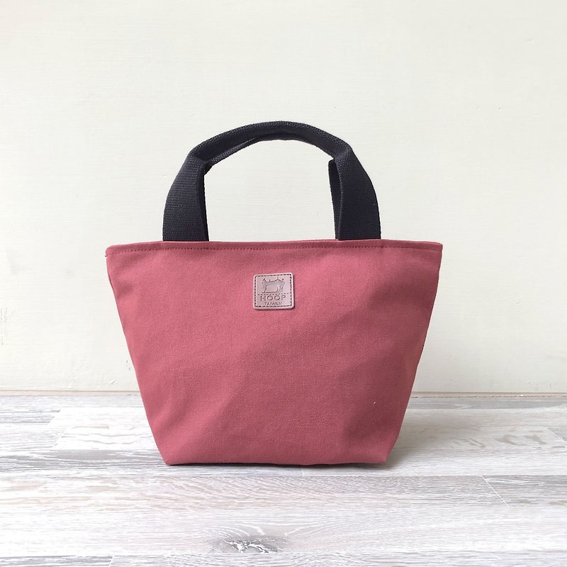 Simple handbag | mulled wine red - Handbags & Totes - Cotton & Hemp Gray