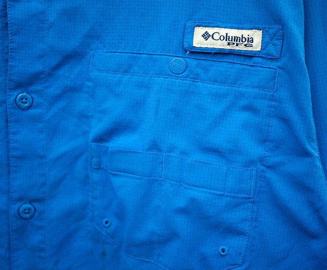 Vintage Columbia PFG Fishing Shirt Multi Pocket Button Up Cotton