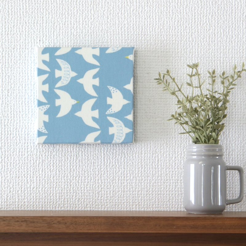 12x12cm ファブリックパネル 【ノルディコバード ライトブルー】 - 牆貼/牆身裝飾 - 棉．麻 藍色