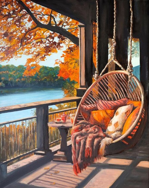 PaintingsFromIrina 秋天/ 原創油畫/ 空間裝飾/ 風景掛畫/手工 油畫/ 掛畫