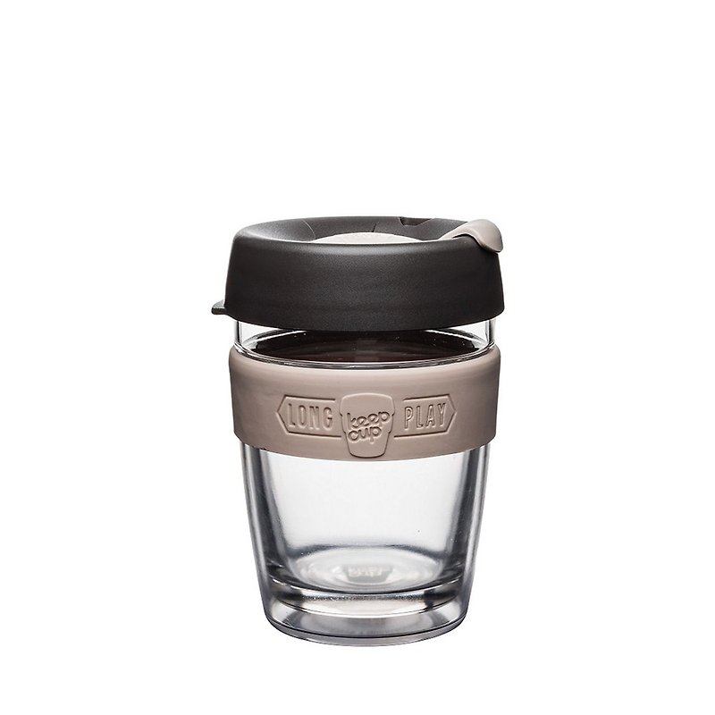 澳洲 KeepCup 雙層隔熱杯/咖啡杯/環保杯/外帶杯 M - 伯爵茶 - 咖啡杯 - 玻璃 黑色