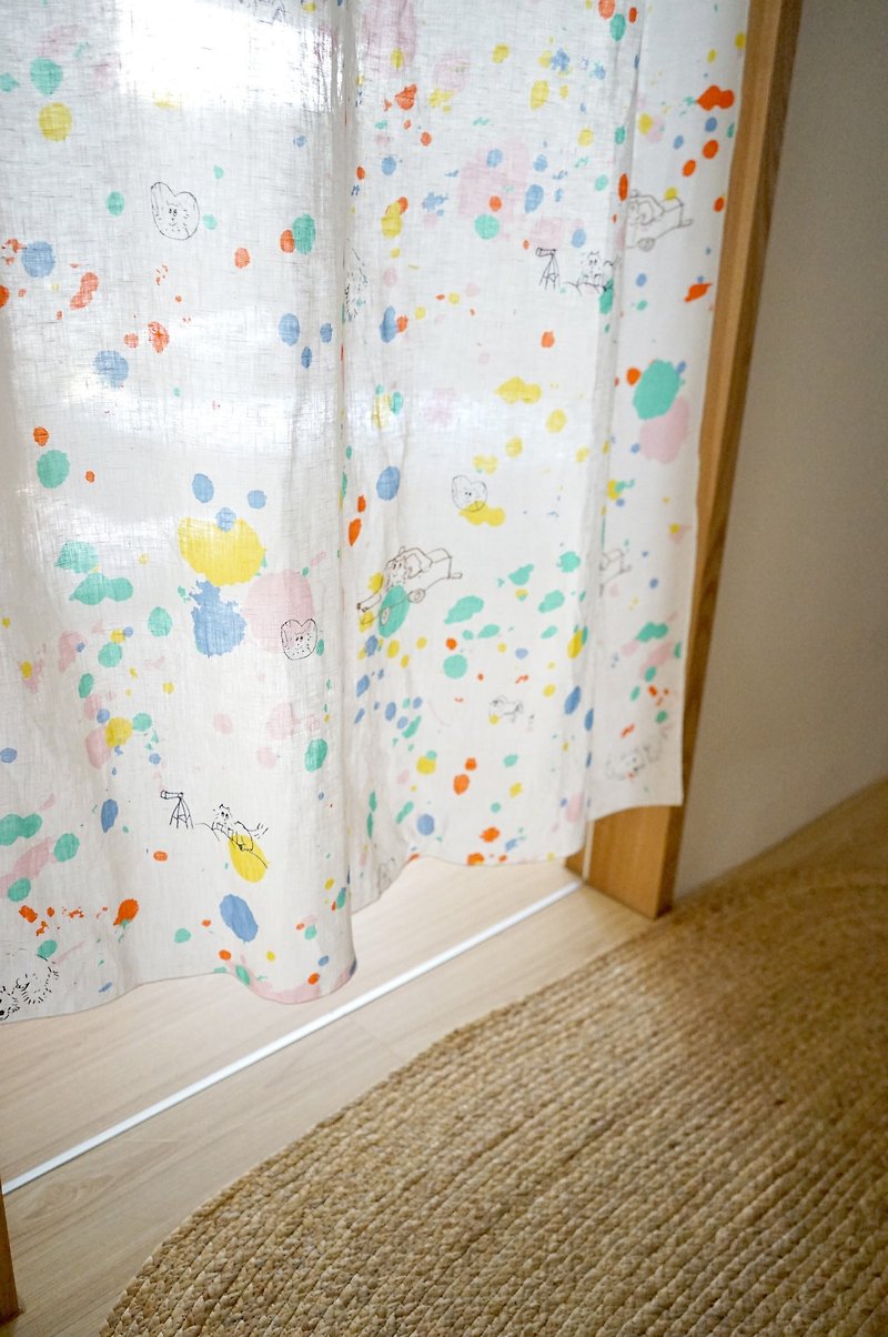 Apo's Love Apo's Love printed fabric door curtain/hanging cloth customization - Doorway Curtains & Door Signs - Cotton & Hemp Multicolor