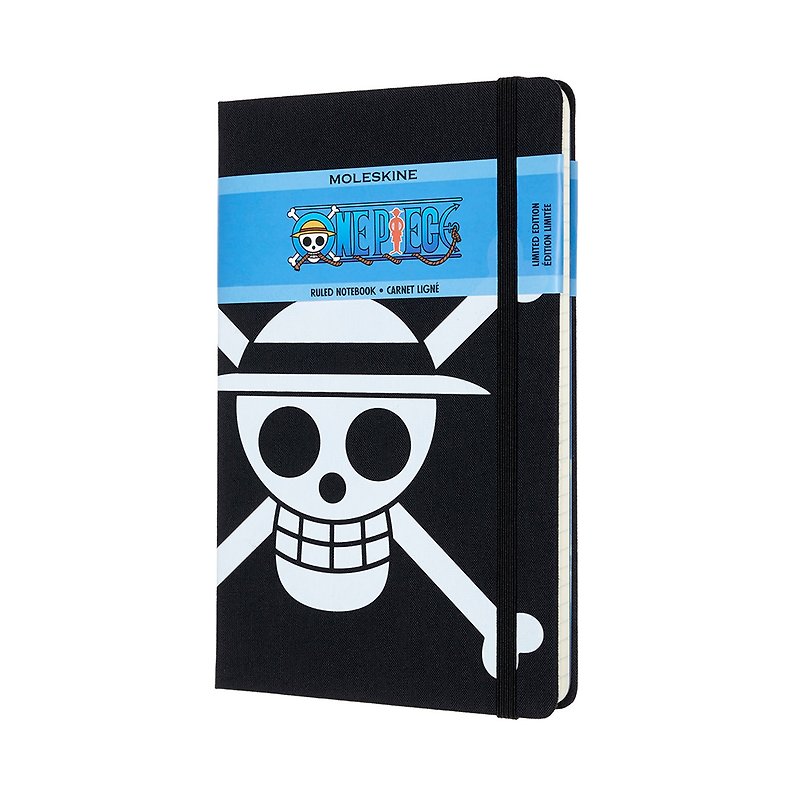 MOLESKINE One Piece Limited Edition Notebook-One Piece Flag L-shaped Horizontal Line - สมุดบันทึก/สมุดปฏิทิน - กระดาษ สีดำ
