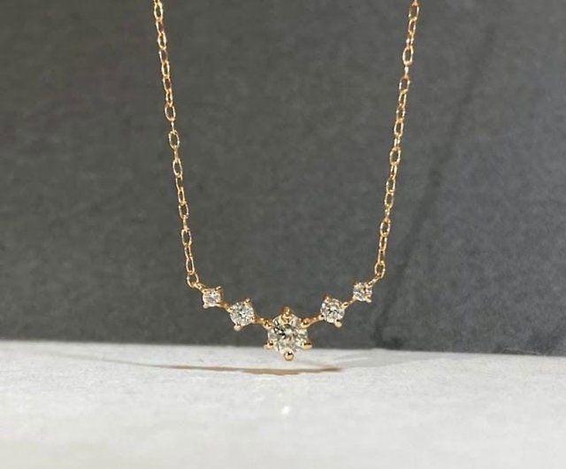Made in Japan 18k real star diamond necklace 20 points Valentine's 