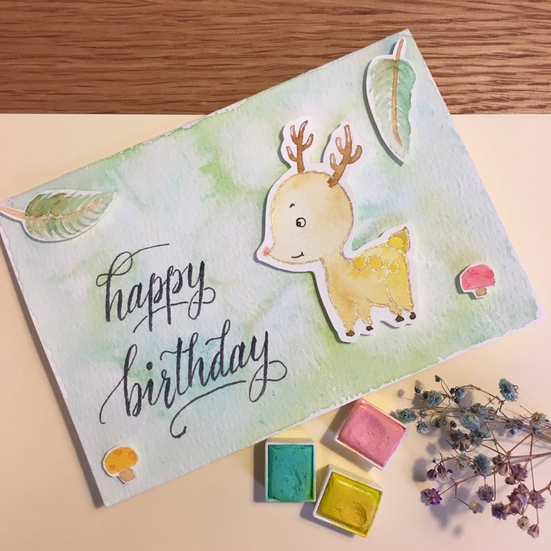 Handmade Happy Birthday Card - การ์ด/โปสการ์ด - กระดาษ 