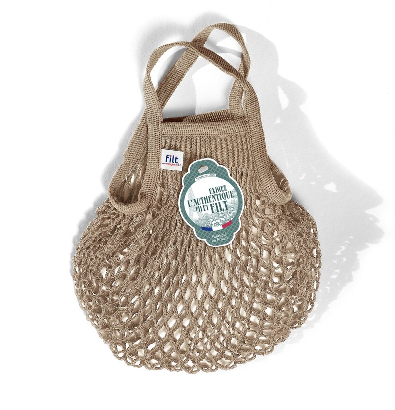 French Filt mesh bag soft Brown Mastic - Handbags & Totes - Cotton & Hemp 