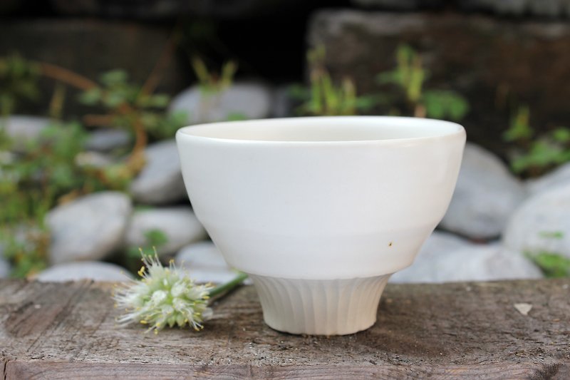 Pure white series - opaque white glaze tea cup father's day tea cup cup ceramic cup tea mat handmade - Teapots & Teacups - Porcelain White